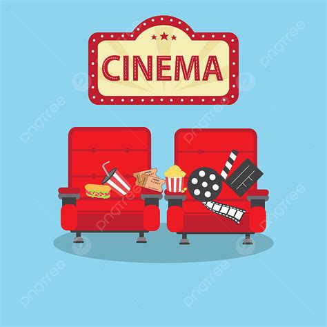 Cinema Vector Illustration, Red, Chair Vector, Movie Icon PNG and Vector with Transparent ...