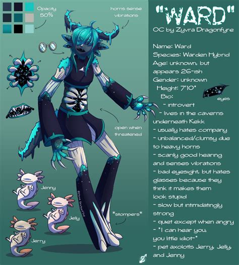 Ward reference sheet (Minecraft OC) by ZyvraDragonfyre on DeviantArt