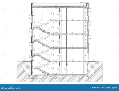 Cross Section of Small Office Building Stock Vector - Illustration of build, flat: 14308279