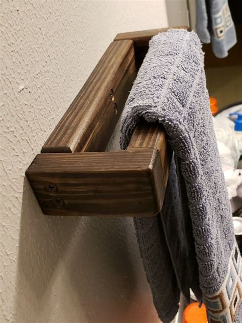 Simple wood hand towel rack in 2022 | Bathroom renovation diy, Hanging ...