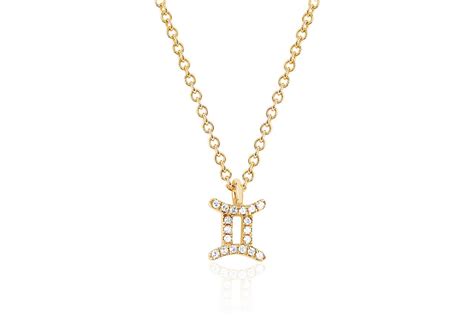 EF Collection Gemini Necklace, Diamonds, Yellow Gold, EF-60862-GEMINI