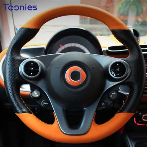 2015 2018 novo Smart fortwo fortwo 453 mão cobertura de volante de couro costurado à mão ...