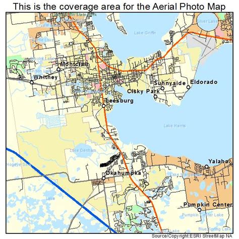 Aerial Photography Map of Leesburg, FL Florida