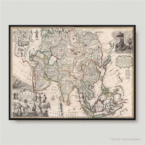 1714 Asia, 18th Century Antique Map of Asia, Old Map of Asia, Rare ...