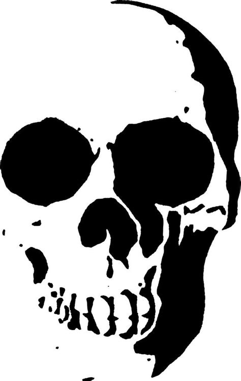 23 Free Skull Stencil Printable Templates | Guide Patterns | Skull stencil, Skull art ...