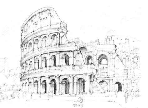 Sketch of Colosseo, Rome, Italy | Urban sketching, Architecture sketch, Architectural sketch