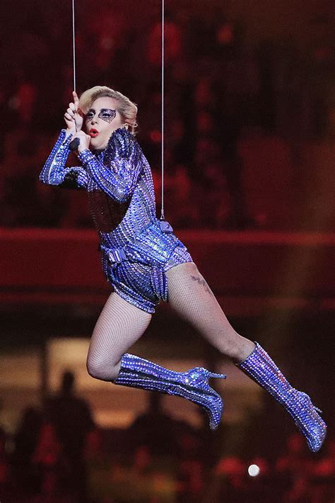 Lady Gaga Rocks Sparkly Boots & Bodysuit for Super Bowl Halftime Show ...