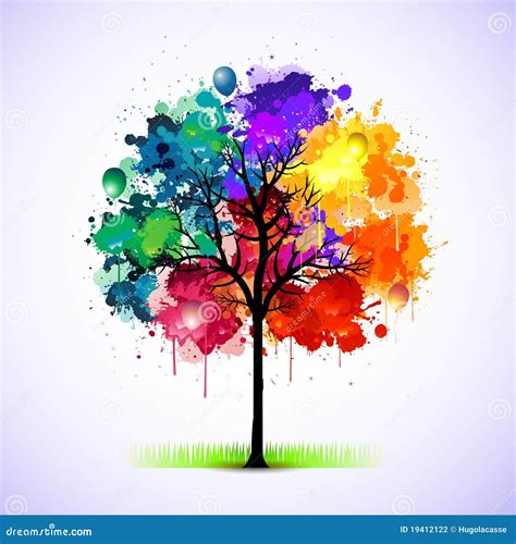 Colorful Tree Abstract Illustration Stock Vector - Illustration of birthday, tree: 19412122