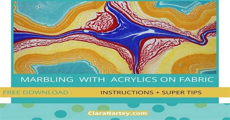 Marbling with acrylic paint on fabric creates wonderful patterns.Here are detailed instructions ...