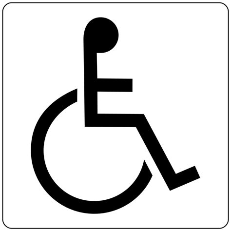 ADA Wheelchair Accessible Symbol Black on White Sign NHE-1-BLKonWHT