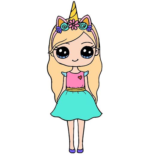 Cute Unicorn girl🦄💞 | Cute girl drawing, Chibi girl drawings, Cute drawings