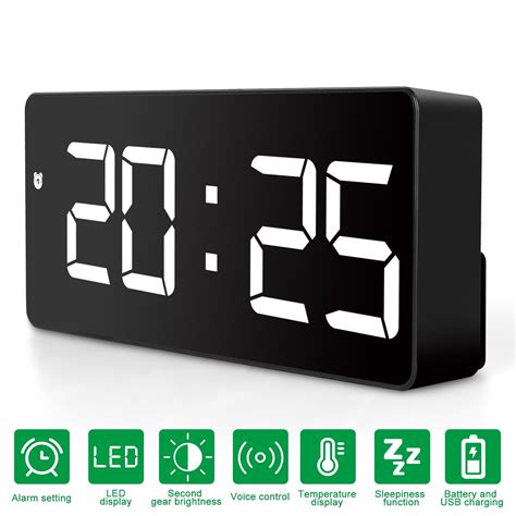 KWANWA Battery Operated Cordless LED Electronic Alarm Clock,High Definition Recording playback ...