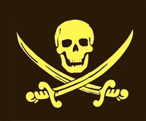 Calico Jack Pirate Skull & Cross Swords T-shirt Black & gold | Calico ...