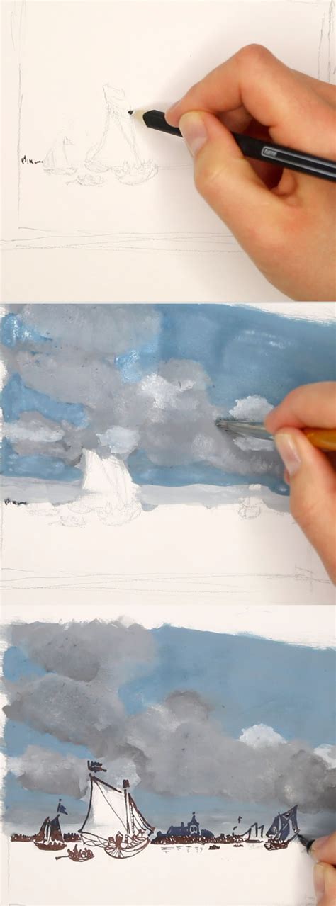 Sea, Clouds and Boats — The Daily Atelier | Illustrator and Motion Designer from France | Small ...