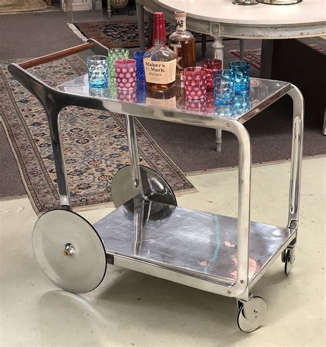 Chrome Bar Cart 18” Wide x 36” Deep x 32” High Country Garden Antiques ...