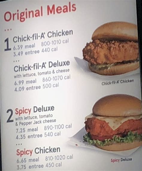 Chick-fil-A menu with prices – SLC menu