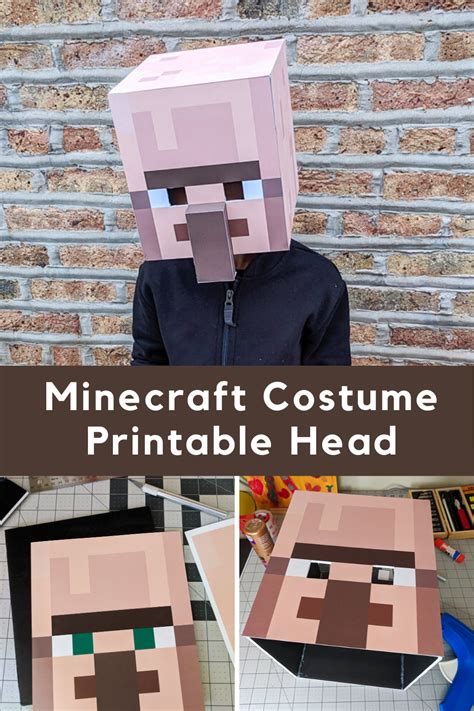 Minecraft costume head DIY: Free Villager printable for Halloween or a ...