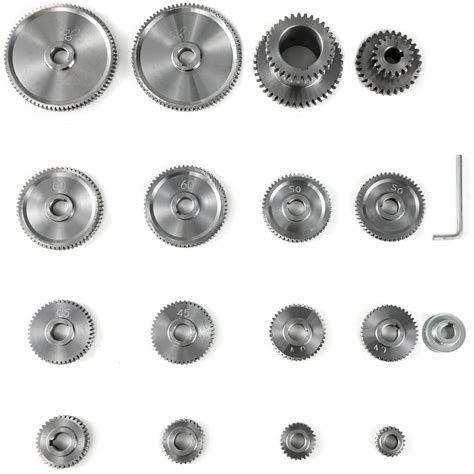 VEVOR 17pcs/Set CJ0618 Lathe Mini Lathe Gears Metal Cutting Machine Gears Lathe Gears Metal ...