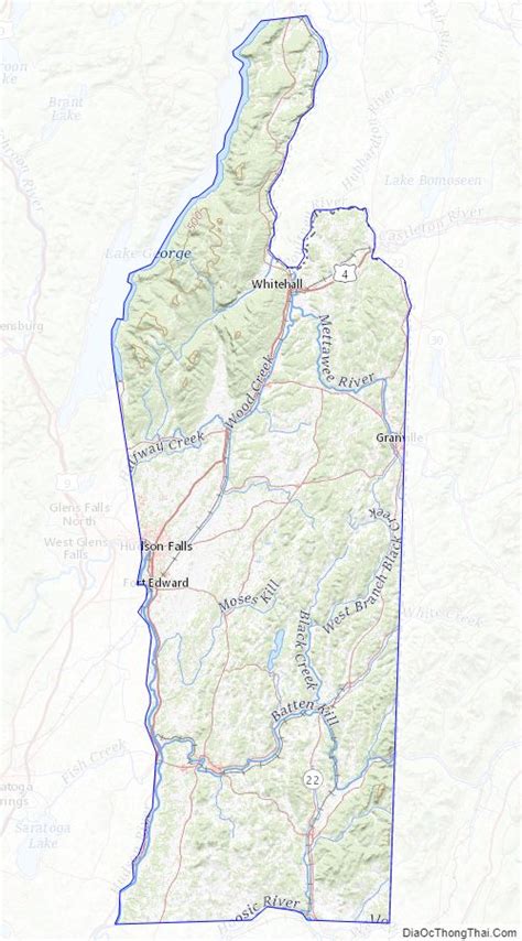 Map of Washington County, New York