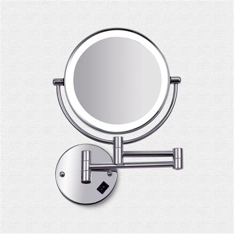 China Extendable Dual Arm LED Lighted Hotel Bathroom Magnifying Mirror Wall Mounted - China ...