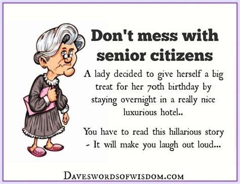 an old lady saying don't mess with senior citizens on the front page of a card