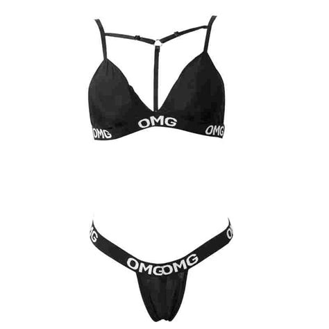 Sexy Women Bikini 2023 Omg Letter Print Bikini Set Swimsuit Beachwear ...