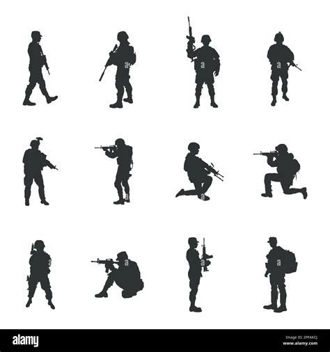 Soldier silhouettes, Military soldier silhouette set Stock Vector Image & Art - Alamy