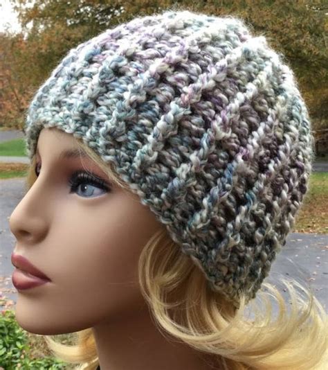 CROCHET BULKY HAT Handmade Crochet Hat Homespun Yarn Teen | Etsy