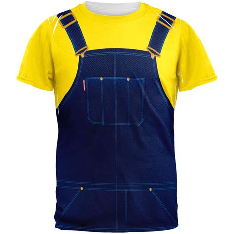 Halloween Overalls Yellow T-Shirt Costume All Over Adult T-Shirt - 2X ...