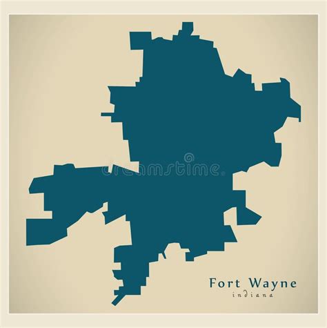 Modern City Map - Fort Wayne Indiana City of the USA Stock Vector - Illustration of provinces ...