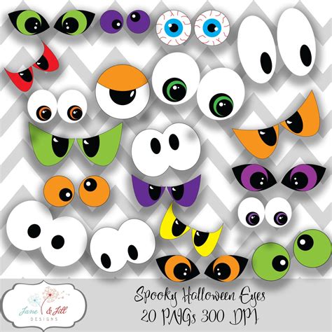 Spooky Halloween Eyes Clip art 20 PNGs 300 dpi INSTANT | Etsy ...