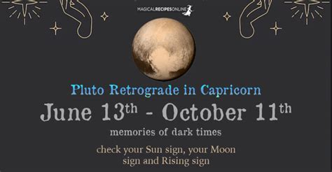 Retrograde Pluto in Capricorn 2023: June 13 - October 11 – memories of darkness - Magical ...