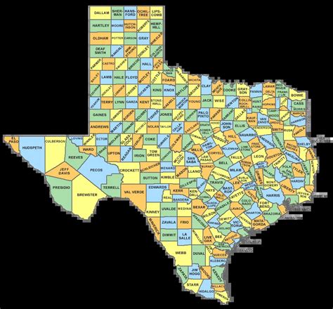 Texas Counties Map 2 - MapSof.net