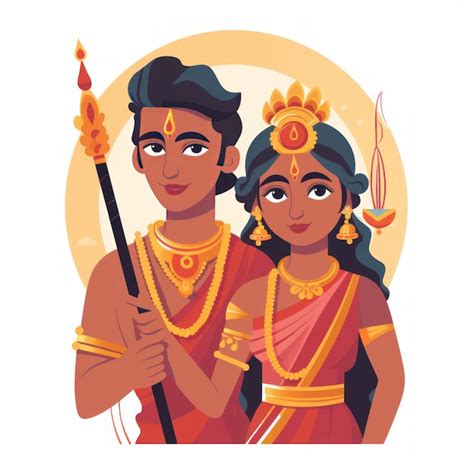 Premium AI Image | Rama and Sita icon for the Diwali