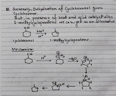 [Solved] Synthesis of Cyclohexene by Dehydration of Cyclohexanol: There ...