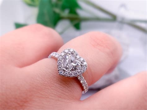 14k White Gold Heart Shaped Engagement Ring