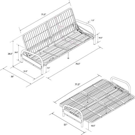 Dhp Vermont Metal Futon Frame - Murphy Bed Supply