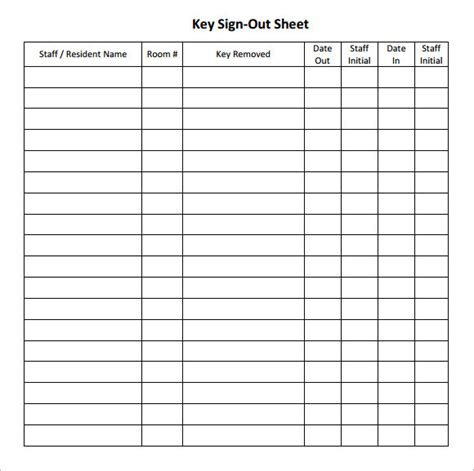 FREE 14+ Sign Out Sheet Templates in Google Docs | Google Sheets | Excel | MS Word | Numbers | Pages