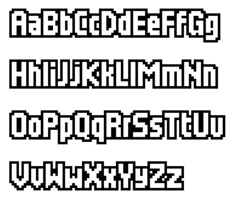 Minecraft Font Pixel Art