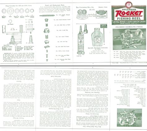 Pflueger 1960's Reel Repair Parts Manual 91A With Schematics - ORCA