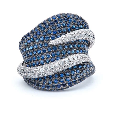 Sapphire and Diamond Pavé Ring | JM Edwards Jewelry