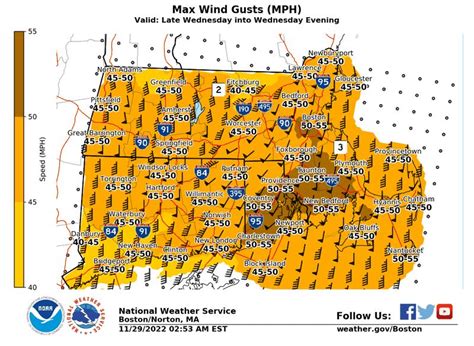 Massachusetts Wednesday forecast: Rain and wind gusts as high as 55 mph ...