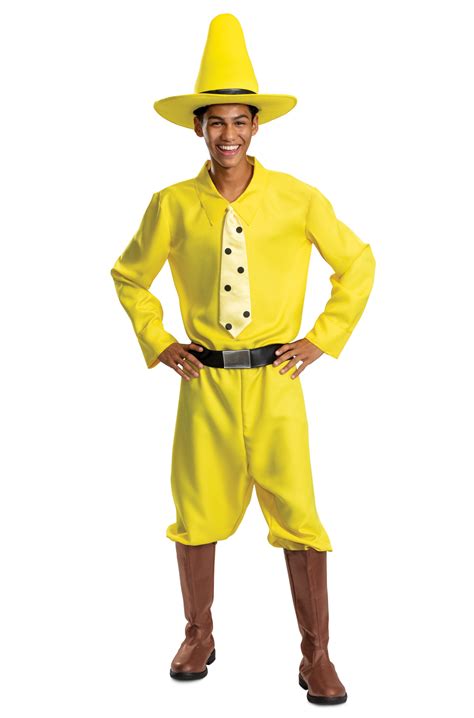 Person In The Yellow Hat Adult Costume - PureCostumes.com