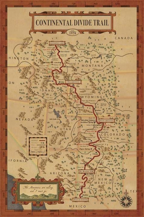 Continental Divide Trail Map | Hiking trail maps, Continental divide ...