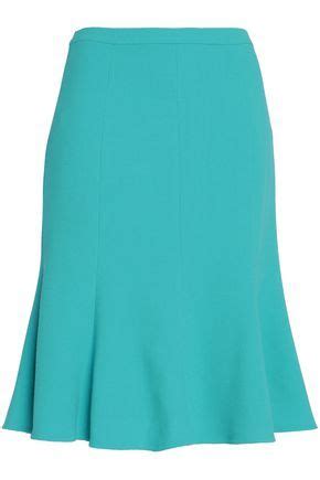 Oscar De La Renta Woman Fluted Wool-blend Crepe Skirt Azure | ModeSens | Skirt fashion, Womens ...