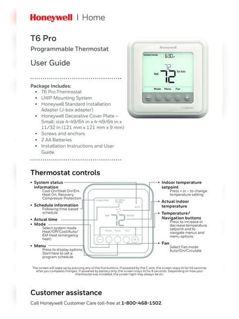 Honeywell 5000 Thermostat Manual