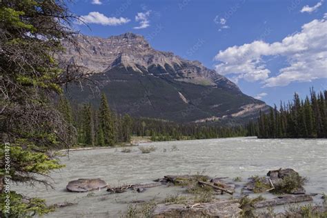 Athabasca Falls in the Summer Stock Photo | Adobe Stock