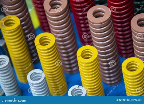 The Group of Compression Spring for Mold and Die Manufacturing Process. Stock Photo - Image of ...