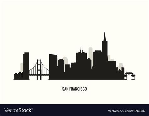 San Francisco skyline silhouette Royalty Free Vector Image