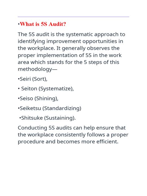 What Is 5S Audit | PDF